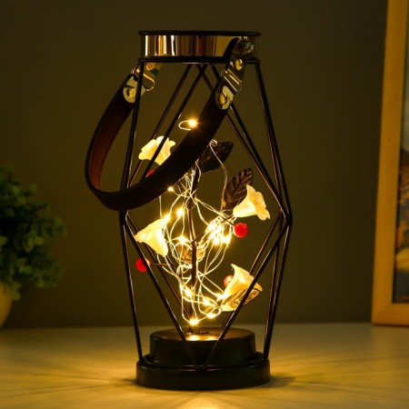 Nightlight "Flowers" LED from AAA batteries Black 16x16x25 cm Risalux-2