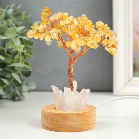 Acrylic souvenir, metal, tree Light "Tree of Good luck" under citrins-2