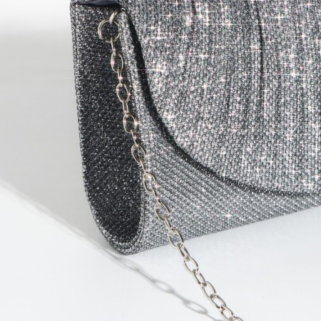 Magneta bag, long chain, silver color-3