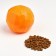 A toy for treats and dry food "Orange", 7.5 cm, orange