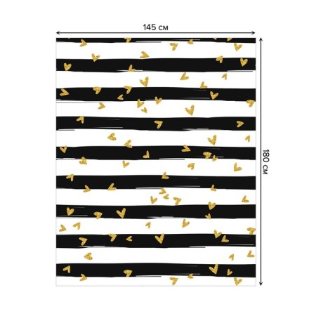 Tablecloth “strips with hearts”, rectangular, sata, size 145x180 cm-1