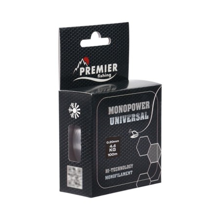 Premier Fishing Monopower Universal fishing line, diameter 0.2 mm, test 4.4 kg, 100 m, transparent-2