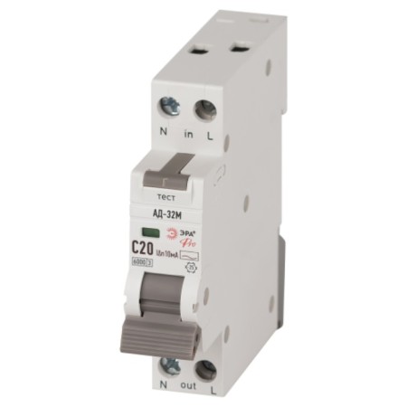 The automatic circuit breaker of the differential current 6ka ERA PRO DM32E2C20AC10 AD-32M Electronic 1P+N C20ma type AS