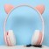 Headphones luminous ears, wireless "unicorn", pink W-01
