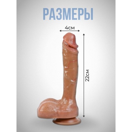 Falloimitator Oka-hips, super-realistic, on suction cup, 22 x 4 cm, bodily-2