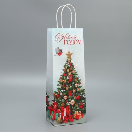 Package for the bottle "Gifts", 13 x 36 x 10 cm, New Year