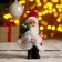 Santa Claus "In a red fur coat with a silver bag" 14 cm