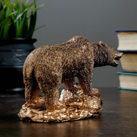 Figure "Bear Master Taiga" 10x13cm bronze-2