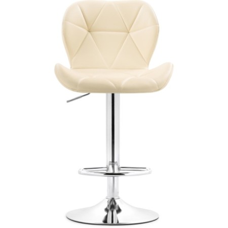 Baric stool Trio metal/eco -leather, chrome/beige 48x52x86 cm-1