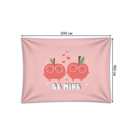 Decorative panel with photo printing "Happy Apples", horizontal, size 150x200 cm-1
