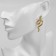 Earrings Metal "Snake" with a pattern, color gold