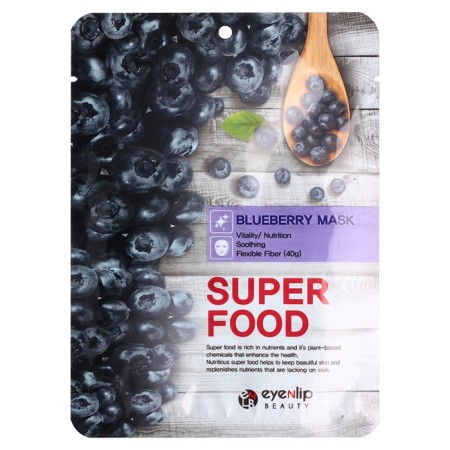 Facial face mask Eyenlip Super Food Blueberry, 23 ml