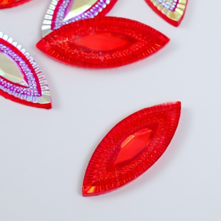 Decor for creativity Plastic "Eye" Holography Red set 6 pcs 2x5 cm-1