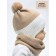 A cap on ties with a pompom Children's Amarobaby Pure Love Wind, with a lining, size 42-44 cm, beige color