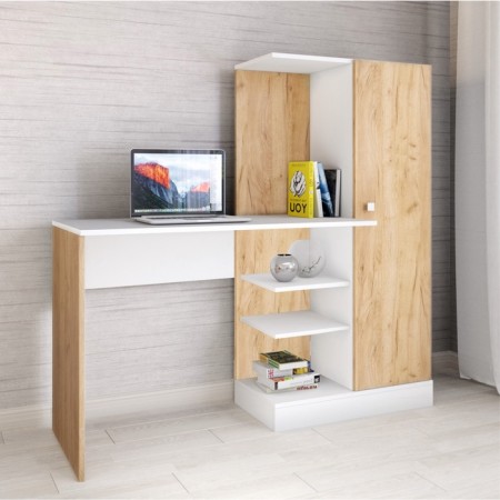 Computer table Quartet-6, 1450 x 500 x 1350, oak craft gold/white-2