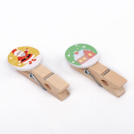 Set of decorative clothespins "Happy New Year" set of 10 pcs.-5