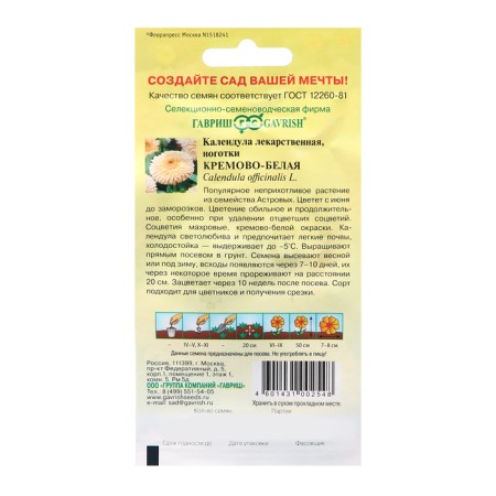 Creamy-white calendula seeds, 0.3 g-1