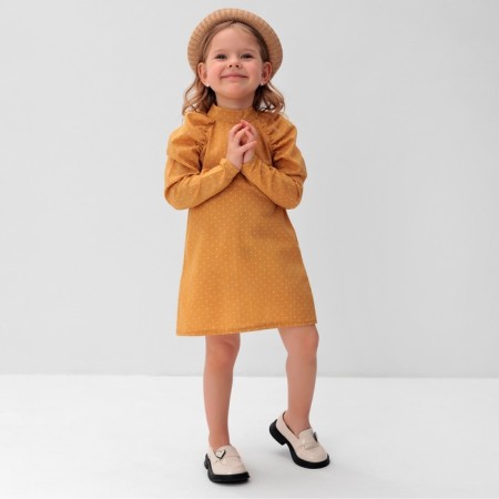 Платье детское MINAKU: Cotton collection цвет горчица, рост 146-1