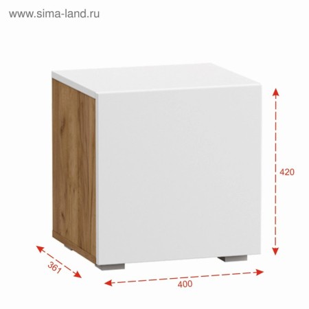 Alba Tumba, 400x361x420, white premium/oak craft gold-1