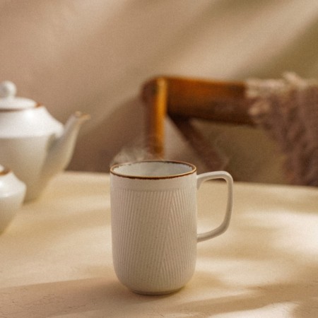 Porcelain mug SL Home "Wave in Stone", 350 ml, white color-4
