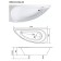 Acrylic bathtub 1marka Piccolo, 150x75 cm, right, without a frame and panel