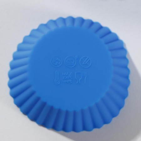 A set of baking forms “Rib. Circle ”, silicone, 3 pcs, 9 × 4 cm, 7 × 3.5 cm, 5 × 2.5 cm, blue color-3