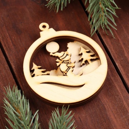 New Year. Promotion for creativity, New Year's toy "Skier" 7x8 cm-2
