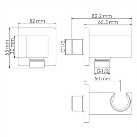 Shower hose connection Wasserkraft A186, watering room, brass-1