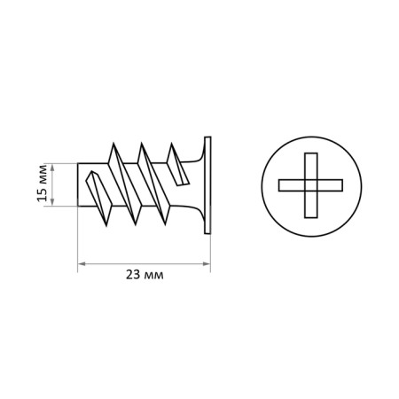 Tundra dowel Driva, for drywall, without drill, nylon, 500 pcs-5