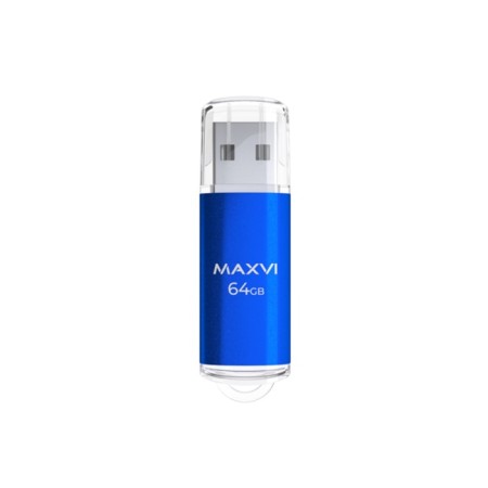 Флешка Maxvi MP, 64 Гб, USB2.0, чт до 25 Мб/с, зап до 15 Мб/с, синяя-1
