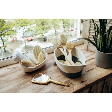 Basket for storage ladled handmade LadOM "Rita", 34 × 23 × 14 cm, color gray color-6