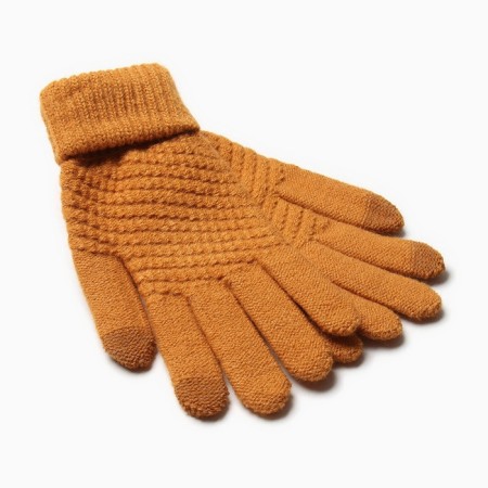 Women's gloves minku 21 cm mustard-4