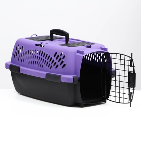 Carriage for animals with a metal door, 49 x 32 x 27, purple-7