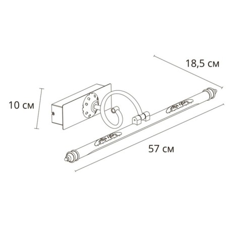 Partial backlight Arte Lamp Leonardo A6508AP-1AB, LED, 8 W, 19X57X10 cm, 510 lm, bronze-2