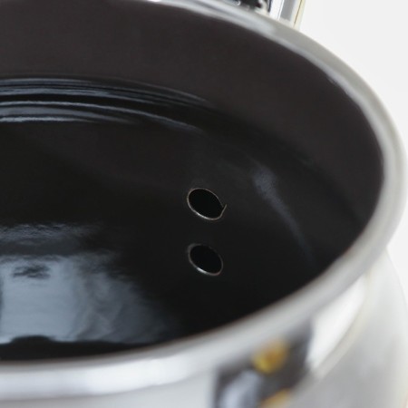 Enamged kettle, 3.5 l, black color, mix drawing-2