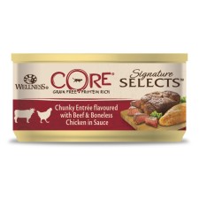 Canned Core Signature Selects for cats, beef/chicken, pieces in sauce, 79 g
