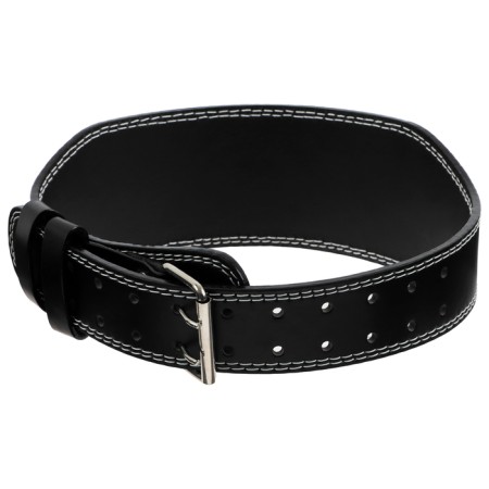 Belt for heavy athletics 120 cm, artificial leather, black color-4