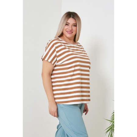 Women's T -shirt, size 60, brown color-3