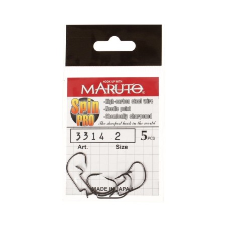 Offset hooks Maruto, series Spin Pro 3314, color BN, No. 2, 5 pcs.