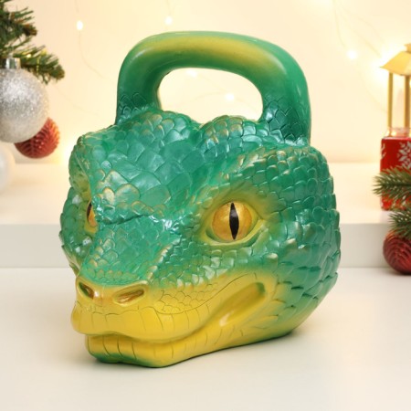 The piggy bank "Giry Snake" Green, 20cm-1