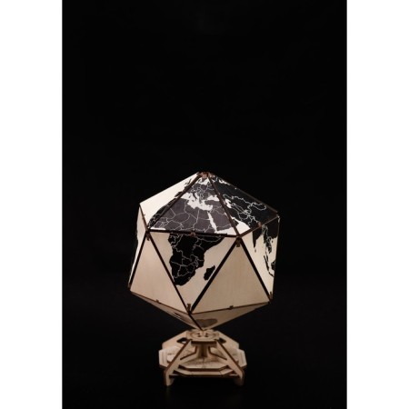 Designer Wooden 3D Ewa Globe Icosahedron with a secret (casket, safe) Black-5