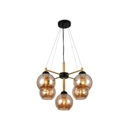 Suspended chandelier Ambrella Light, Traditional, TR9026, 5HE27, black color, gold