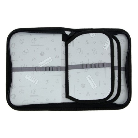 Penal 3 sections, tab inside, 140 x 210 x 40 mm, fabric, calligrata top Block "Mask"-3