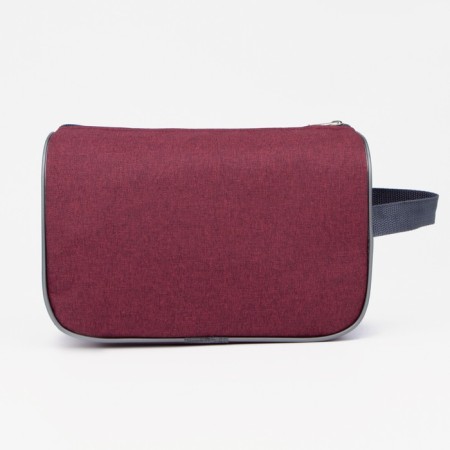 Lightning cosmetic bag, external pocket, burgundy color-1