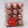Set of balls plastic D-3 cm, 24 pcs "disco assorted" pink gold