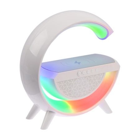Portable column-nightlight BT2301, 5 W column, 10 W charging, 1200 mAh, backlight, white