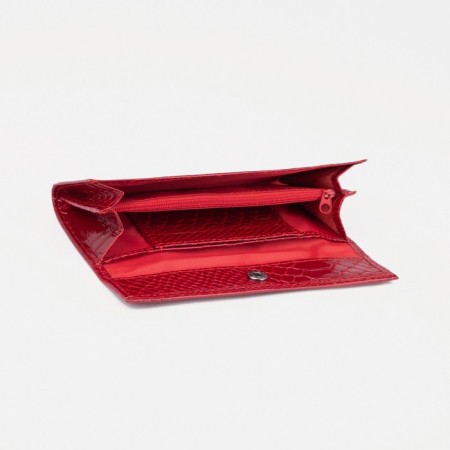 Women's wallet on the button, red color-2