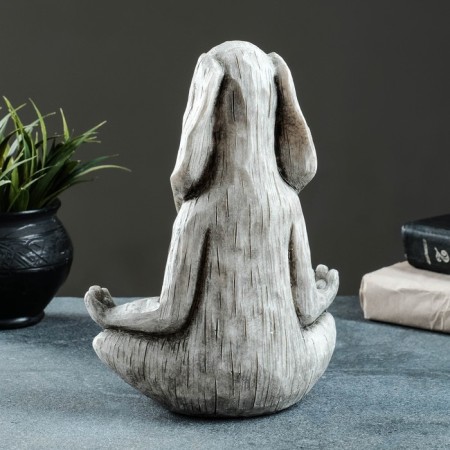 Figure "Hare Yoga" 25x19x10cm, Gray Stone-6