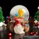 Souvenir Polystone Water Ball "Dwarf with a bag and a sleigh with gifts" 7x8x9 cm