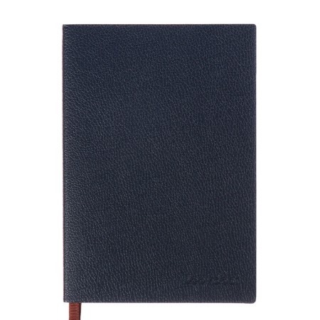 The diary is notathered, A6+format, 116 sheets, cage, blue light, tones. cut